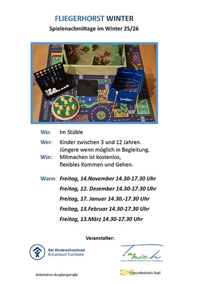 Plakat Spielenachmittage